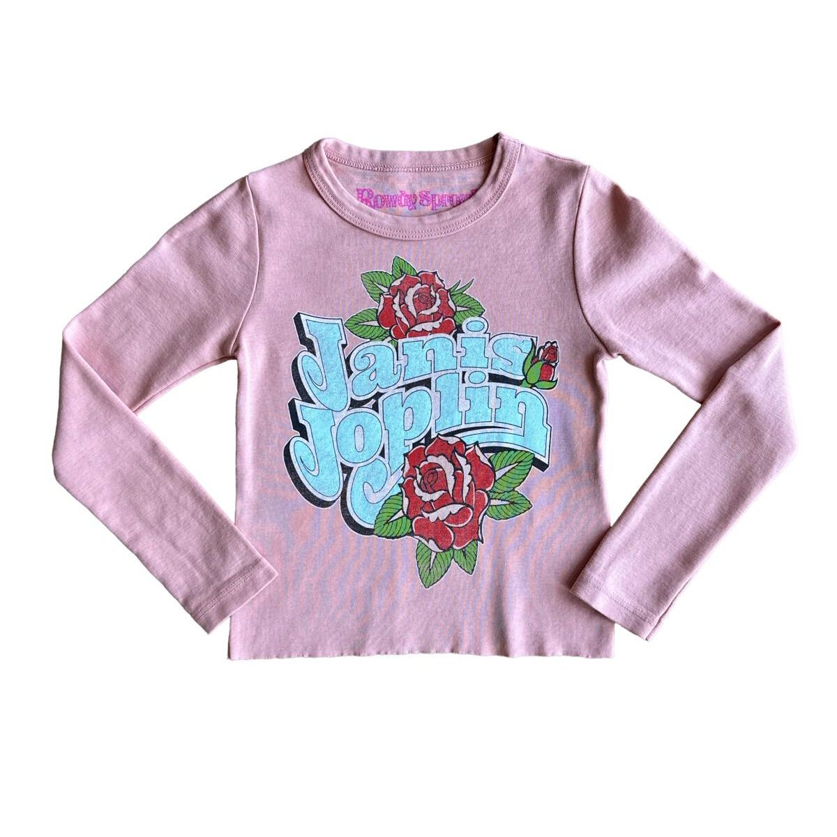 Janis Joplin Rose Long Sleeve Tee
