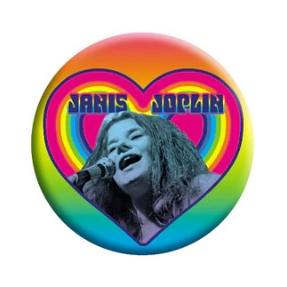 Janis Joplin Heart Button