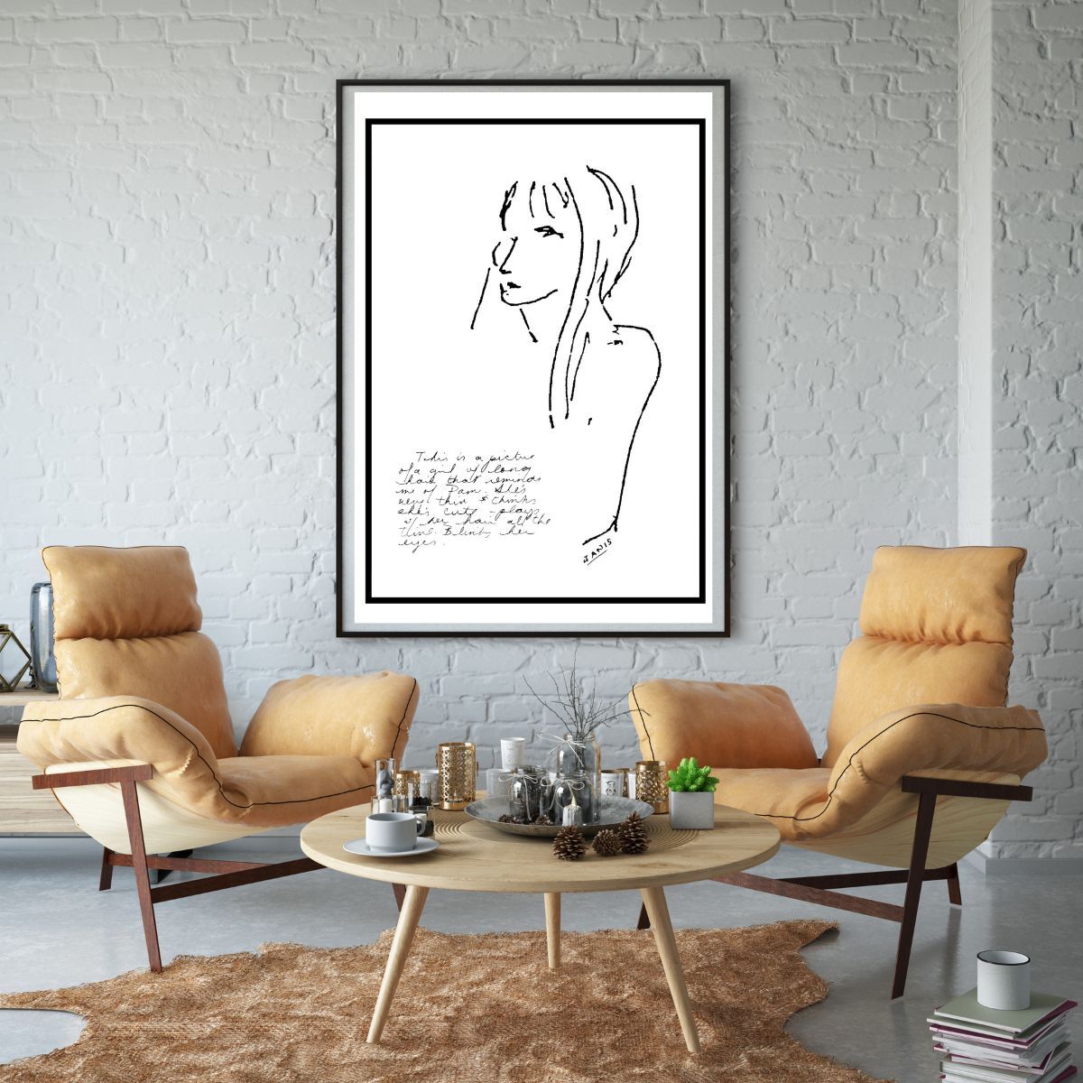 Girl With Long Hair Fine Art Print