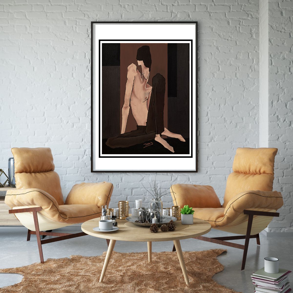 Seated Man Fine Art Print