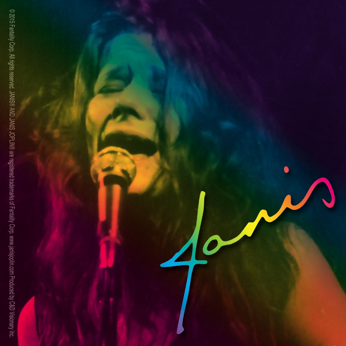 Janis Joplin Singing 4"x4" Sticker