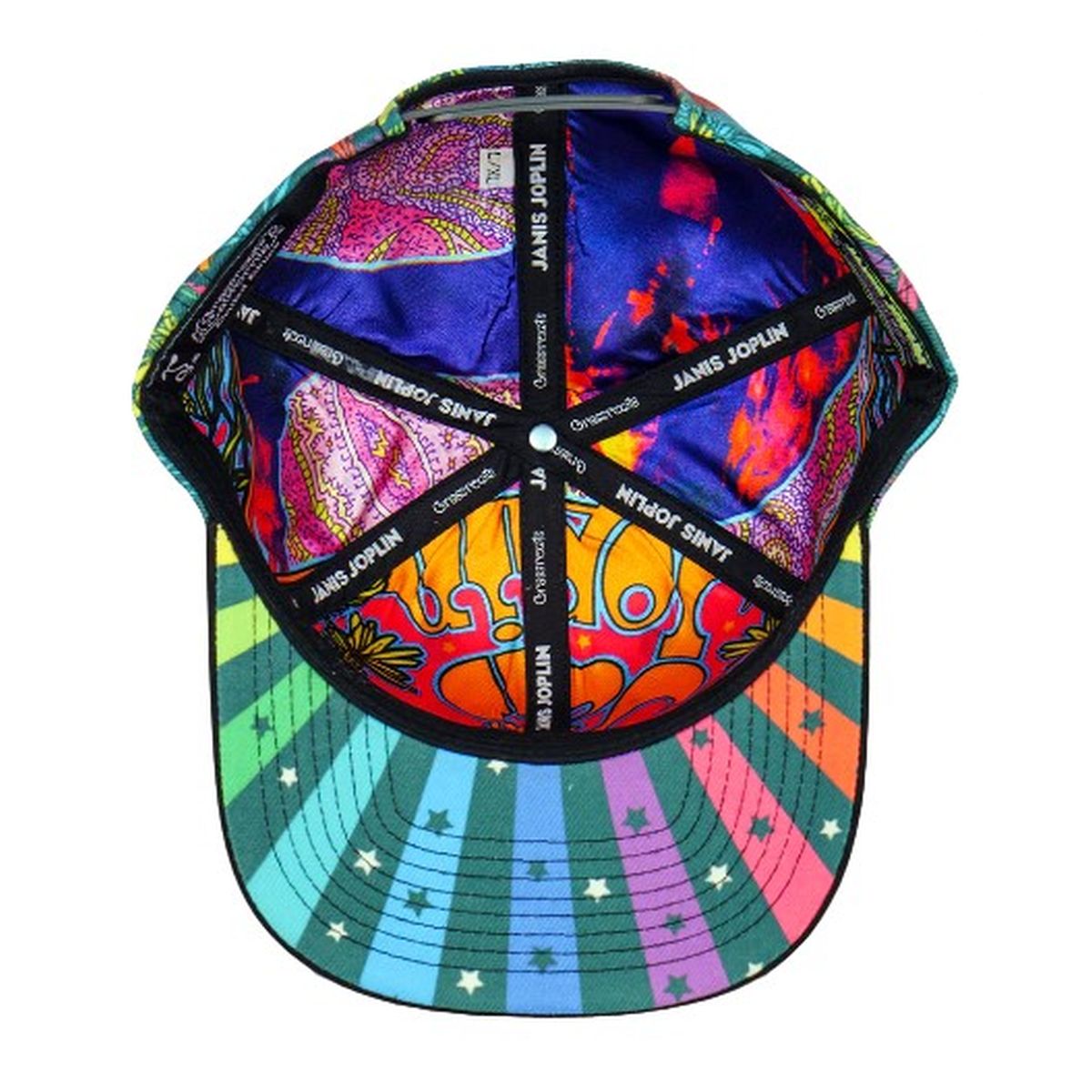 Janis Joplin Rainbow Daisies Snapback Hat