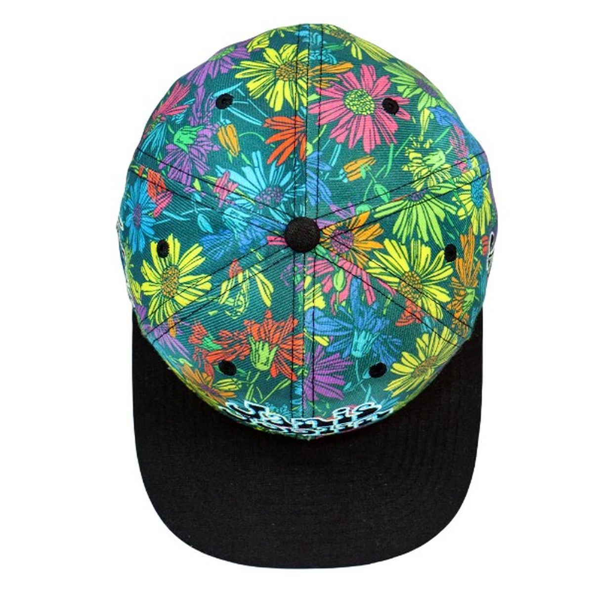 Janis Joplin Rainbow Daisies Fitted Hat