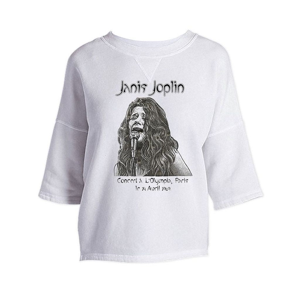 Janis Joplin Olympia Paris Cross Back Drop Shoulder Top