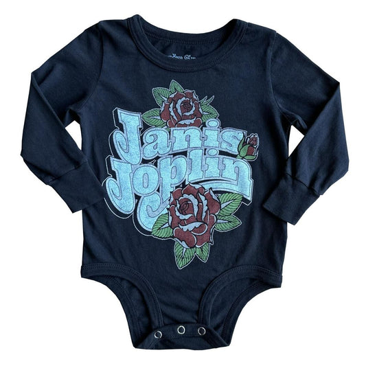 Janis Joplin Rose Long Sleeve Baby Onesie