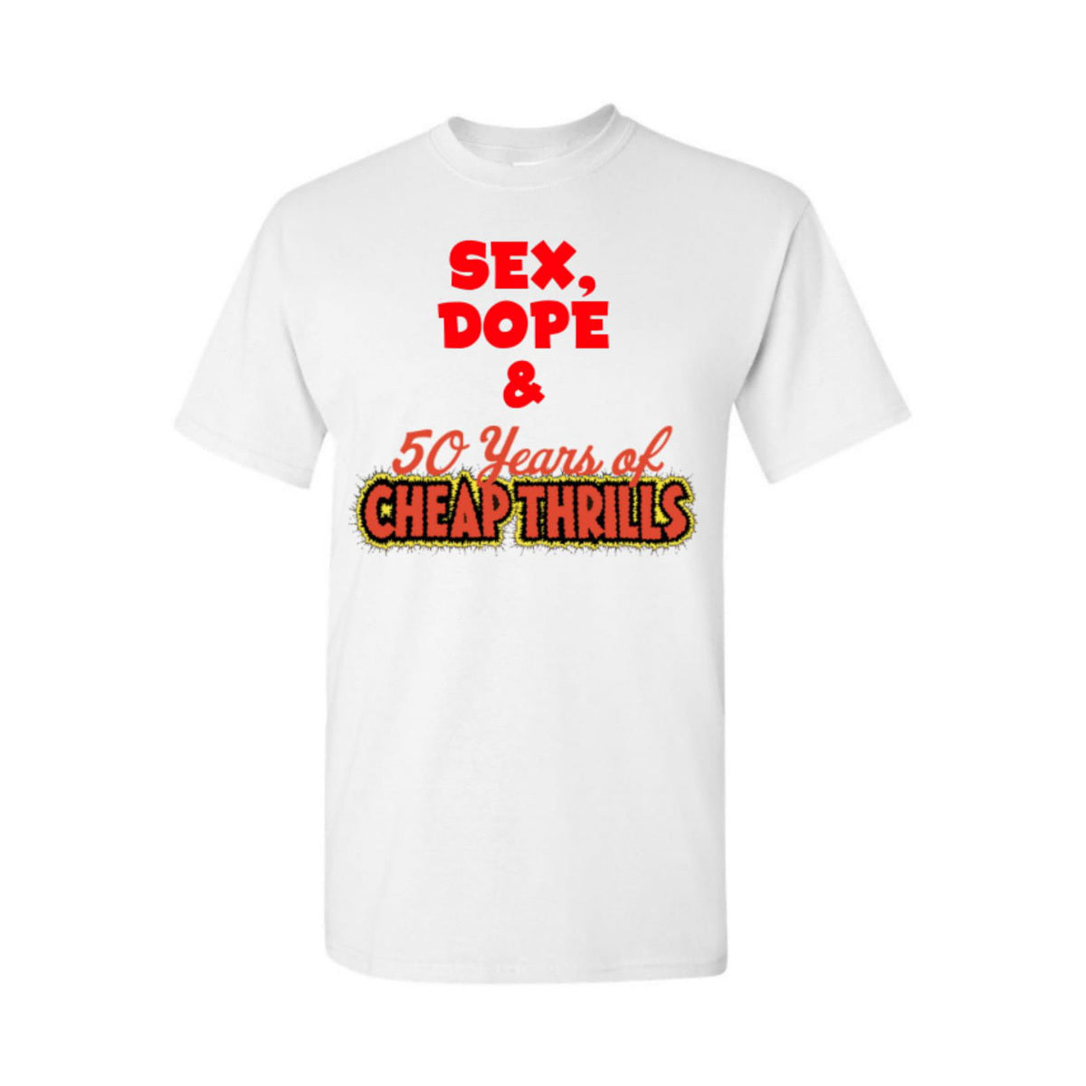 50 Years of Cheap Thrills Red Type T Shirt Medium Red Type