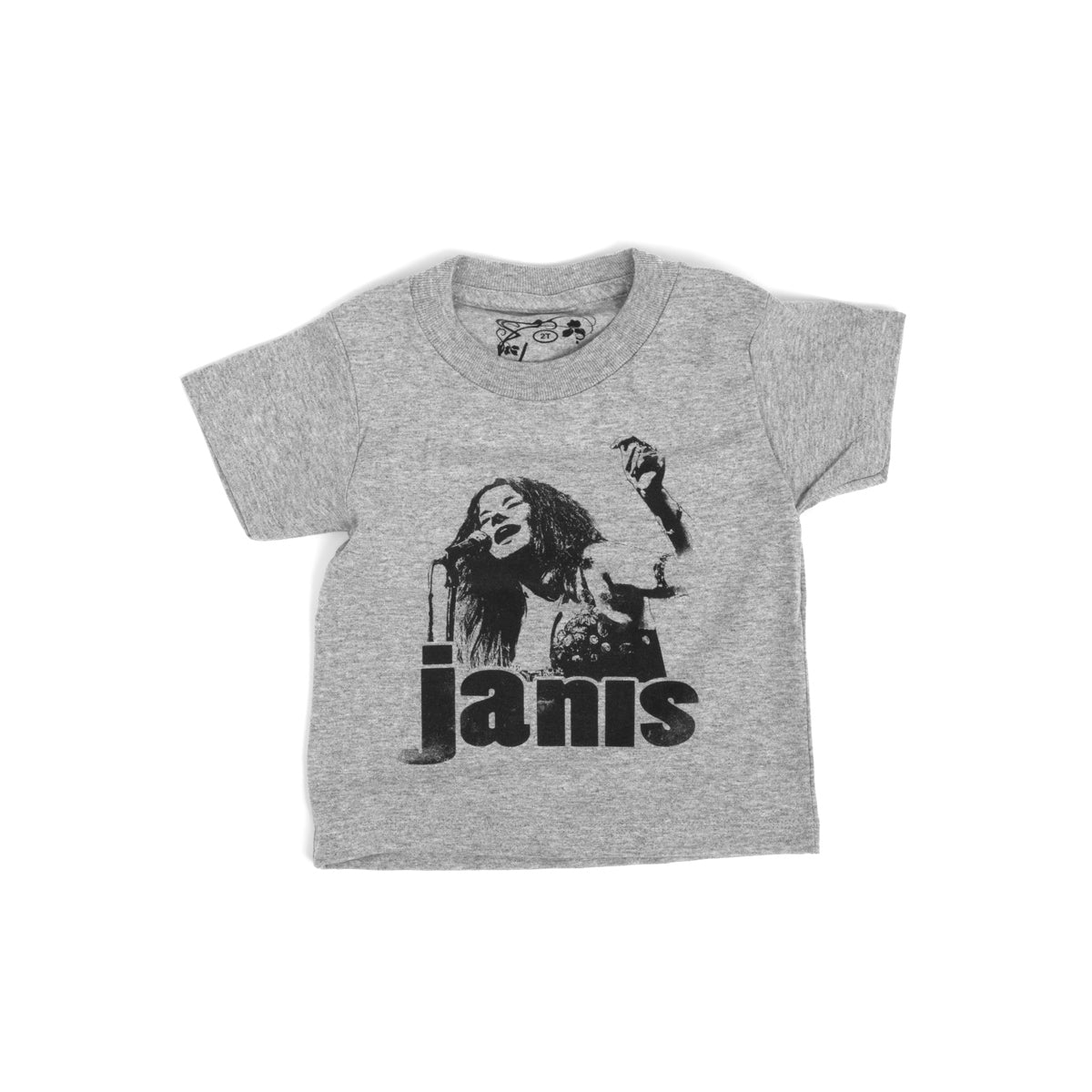 Janis Joplin Photo Kids Grey T-shirt