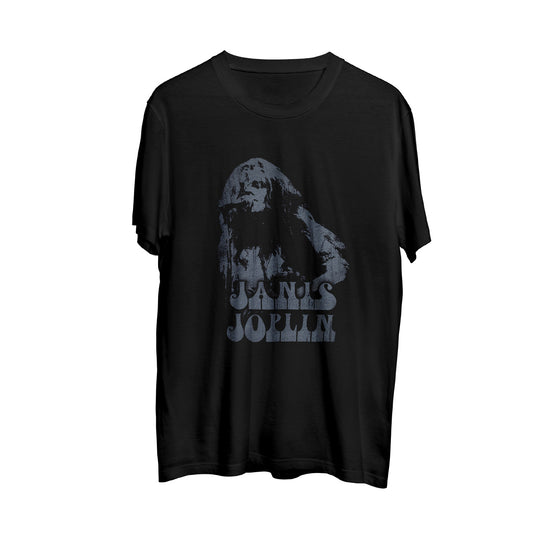 Janis Joplin Casual Vintage Juniors Black T-shirt