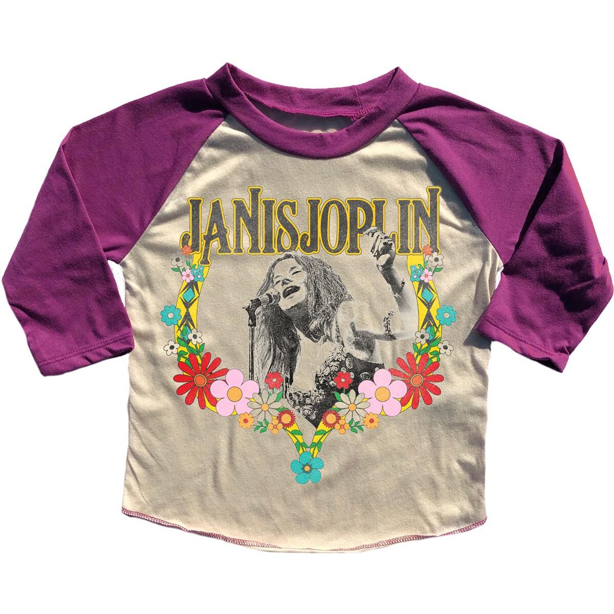 Janis Joplin Floral Girls Raglan Tee