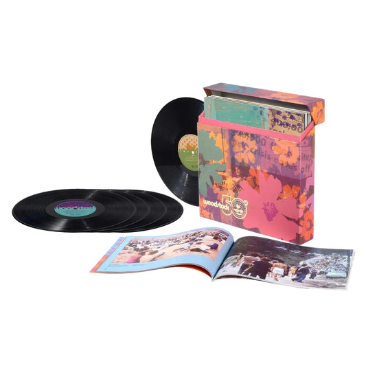 Woodstock 50th Anniversary 5LP vinyl box set with records and booklet